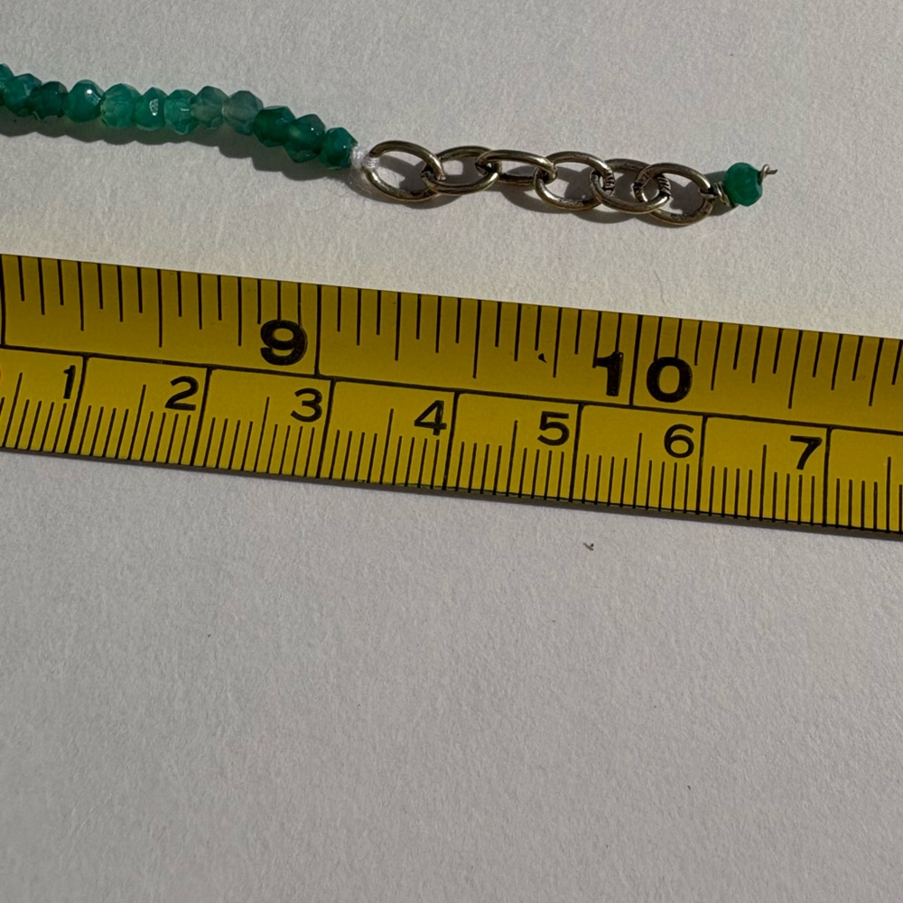 Natural Green Onyx Faceted Beads Bracelet 8”-10” • 26cwt • Exclusive Collection - Picture 6 of 7